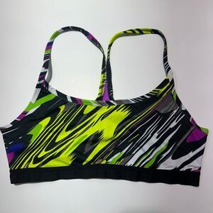 Y2K Fabletics Sports Bra XS Racerback Abstract Animal Swirl Multi-Color Athletic